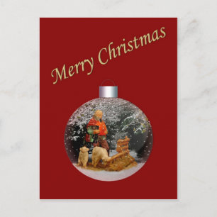 Weihnachtskrippe - individuell anpassbare Postkart Feiertagspostkarte