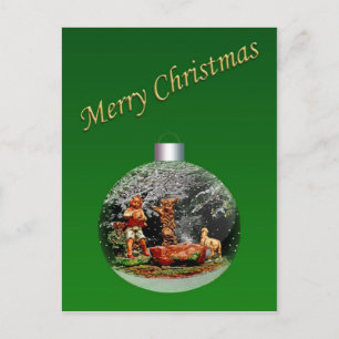 Weihnachtskrippe - individuell anpassbare Postkart Feiertagspostkarte
