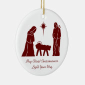 Weihnachtskrippe Inspirational Sprichwort Dunkelro Keramik Ornament (Rechts)