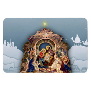 Weihnachtskrippe Jesus 4 x 6 Magnet