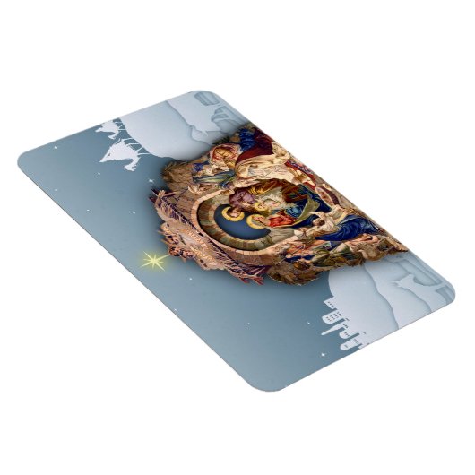 Weihnachtskrippe Jesus 4 x 6 Magnet (Rechte Seite)