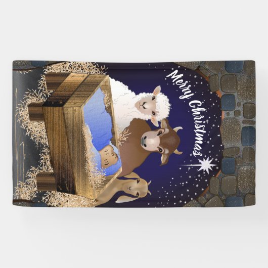 Weihnachtskrippe Jesus Banner (Horizontal)