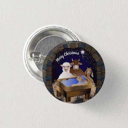 Weihnachtskrippe Jesus Button (Vorne & Hinten)