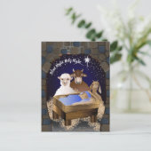 Weihnachtskrippe Jesus Feiertagspostkarte (Stehend Vorderseite)