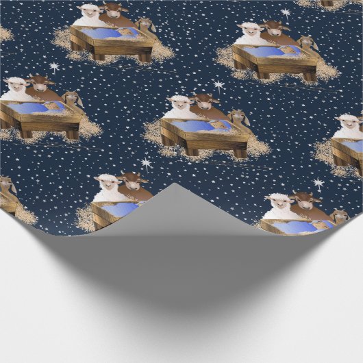 Weihnachtskrippe Jesus Geschenkpapier (Ecke)