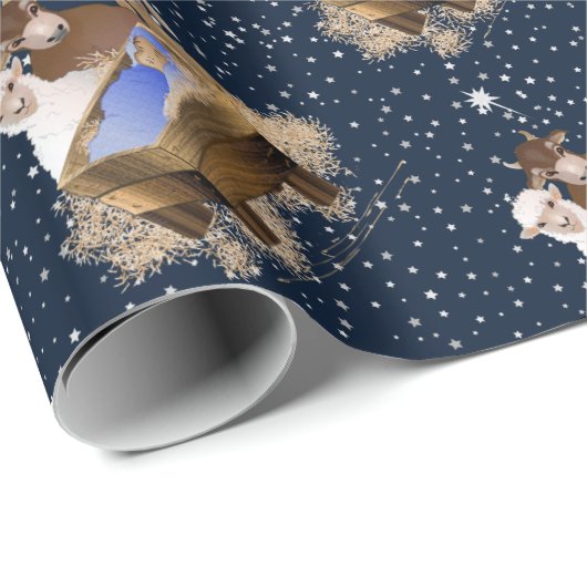 Weihnachtskrippe Jesus Geschenkpapier (Rolleneckpunkt)