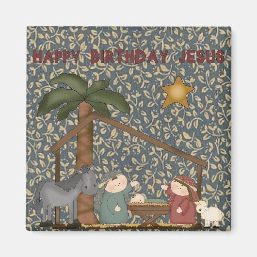 Weihnachtskrippe Jesus Magnet (Vorne)