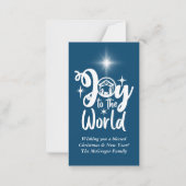 Weihnachtskrippe Joy Blue & White Gruß Mitteilungskarte (Vorderseite)