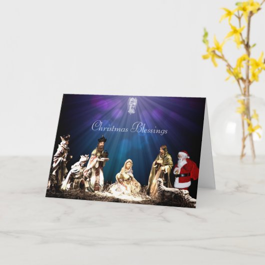 Weihnachtskrippe Karte (Gelbe Blume)