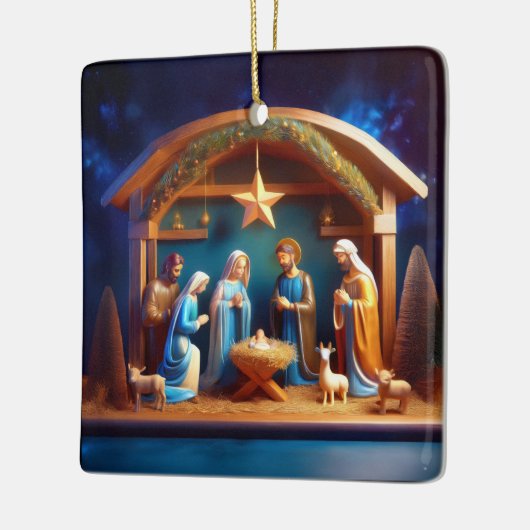 Weihnachtskrippe Keramikornament (Links)