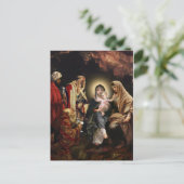 Weihnachtskrippe Kind Jesus Vintag Feiertagspostkarte (Stehend Vorderseite)