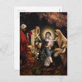 Weihnachtskrippe Kind Jesus Vintag Feiertagspostkarte (Vorne/Hinten)