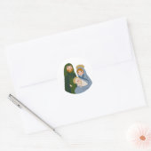 Weihnachtskrippe Klassischer Rundsticker Runder Aufkleber (Umschlag)