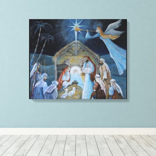 Weihnachtskrippe Leinwanddruck (Insitu (Holzboden))