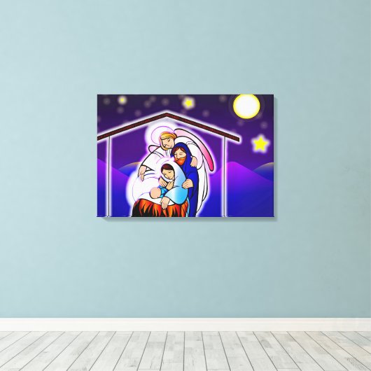 Weihnachtskrippe Leinwanddruck (Insitu (Holzboden))