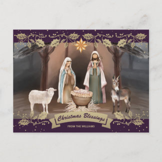 Weihnachtskrippe Lila Christlich Weihnachten