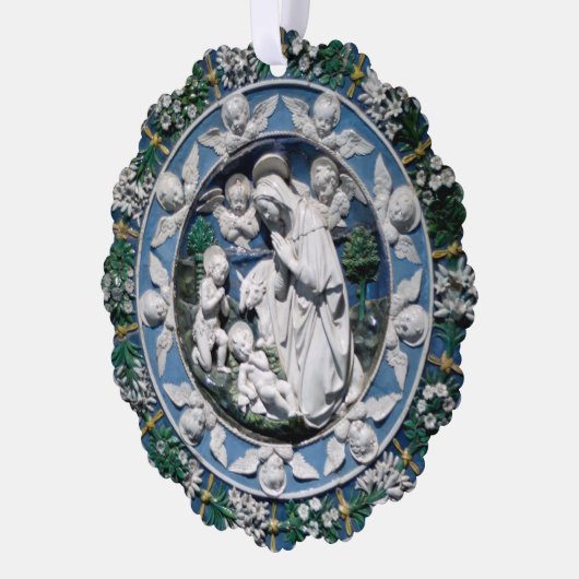 Weihnachtskrippe Madonna and Child Della Robbia Ornament Karte (Links)