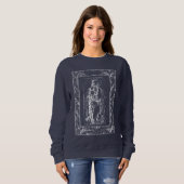 Weihnachtskrippe Madonna und Kind Holly Border Sweatshirt (Vorne ganz)