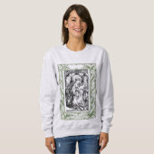 Weihnachtskrippe Madonna und Kind Holly Border Sweatshirt (Vorne ganz)
