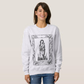 Weihnachtskrippe Madonna und Kind Holly Border Sweatshirt (Vorne ganz)