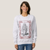 Weihnachtskrippe Madonna und Kind Holly Border Sweatshirt (Vorne ganz)