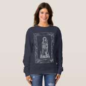 Weihnachtskrippe Madonna und Kind Holly Border Sweatshirt (Vorne ganz)