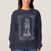 Weihnachtskrippe Madonna und Kind Holly Border Sweatshirt (Vorderseite)