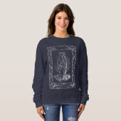 Weihnachtskrippe Madonna und Kind Holly Border Sweatshirt (Vorne ganz)