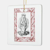 Weihnachtskrippe Madonna und Kind Holly Keramik Keramikornament (Links)