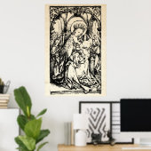 Weihnachtskrippe Madonna und Kinderkind Jungfrau M Poster (Heimbüro)