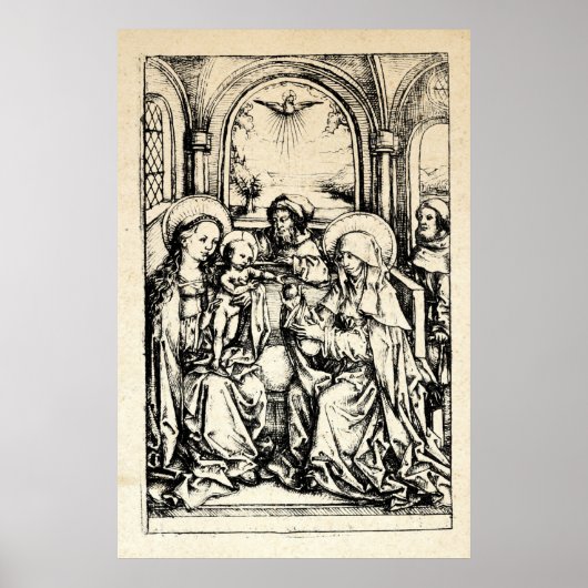 Weihnachtskrippe Madonna und Kinderkind Jungfrau M Poster (Vorne)