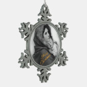 Weihnachtskrippe Madonna und Kinderschmuck Schneeflocken Zinn-Ornament (Links)