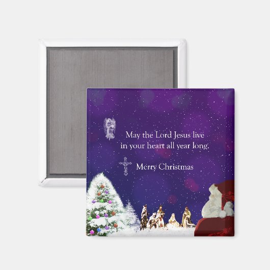 Weihnachtskrippe Magnet (Vorderseite/Rückseite)