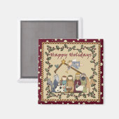 Weihnachtskrippe Magnet (Vorderseite/Rückseite)