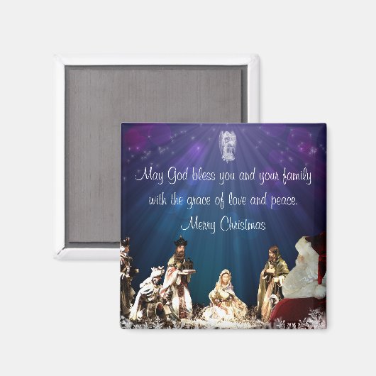 Weihnachtskrippe Magnet (Vorderseite/Rückseite)