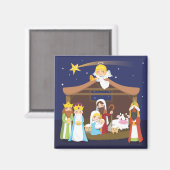 Weihnachtskrippe Magnet (Vorderseite/Rückseite)