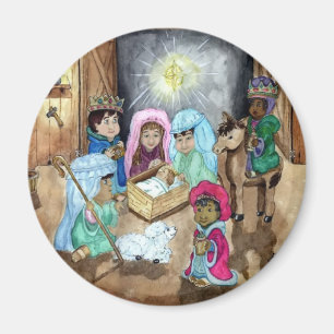 Weihnachtskrippe Magnet