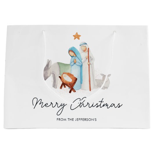 Weihnachtskrippe-Manager Geschenktasche Große Geschenktüte (Vorderseite)