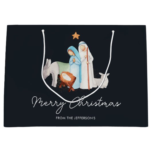 Weihnachtskrippe-Manager Geschenktasche Große Geschenktüte (Vorderseite)
