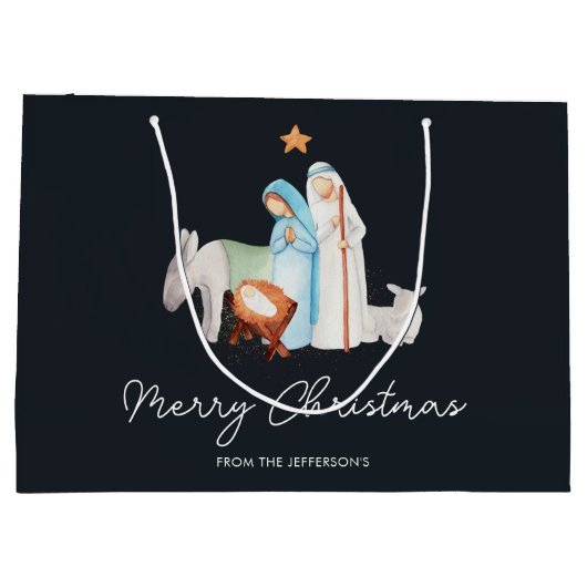 Weihnachtskrippe-Manager Geschenktasche Große Geschenktüte (Rückseite)