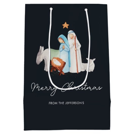 Weihnachtskrippe-Manager Geschenktasche Mittlere Geschenktüte (Rückseite)