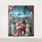 Weihnachtskrippe Maria und Jesuskind Wandteppich (Vorderseite)