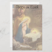 Weihnachtskrippe, Mary Joseph Baby Jesus Briefpapier (Vorne/Hinten)