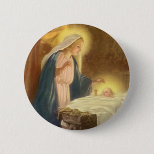 Weihnachtskrippe, Mary Joseph Baby Jesus Button