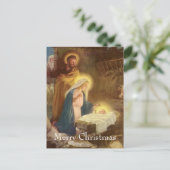 Weihnachtskrippe, Mary Joseph Baby Jesus Feiertagspostkarte (Stehend Vorderseite)