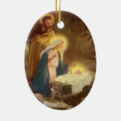Weihnachtskrippe, Mary Joseph Baby Jesus Keramik Ornament (Hinten)
