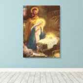 Weihnachtskrippe, Mary Joseph Baby Jesus Leinwanddruck (Insitu (Holzboden))