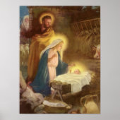 Weihnachtskrippe, Mary Joseph Baby Jesus Poster (Vorne)