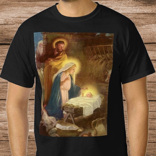 Weihnachtskrippe, Mary Joseph Baby Jesus T-Shirt