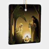 Weihnachtskrippe Mary, Joseph und Baby Jesus Keramikornament (Rechts)